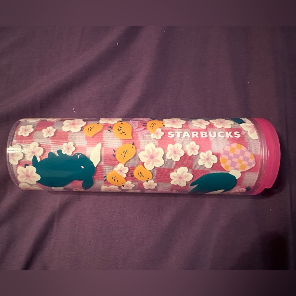 Starbucks Easter 2023 Pink Floral Bunny Acrylic Tumbler 16 oz NWT SKU 011140451